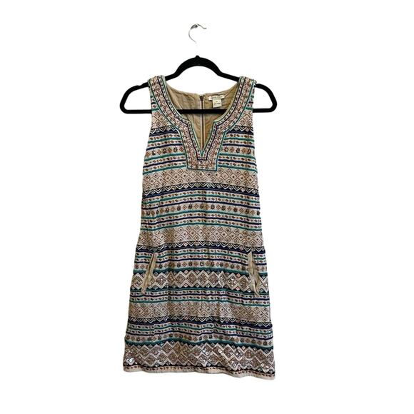 Lucky Brand S bohemian sequin mini dress heavyweight - Picture 1 of 8